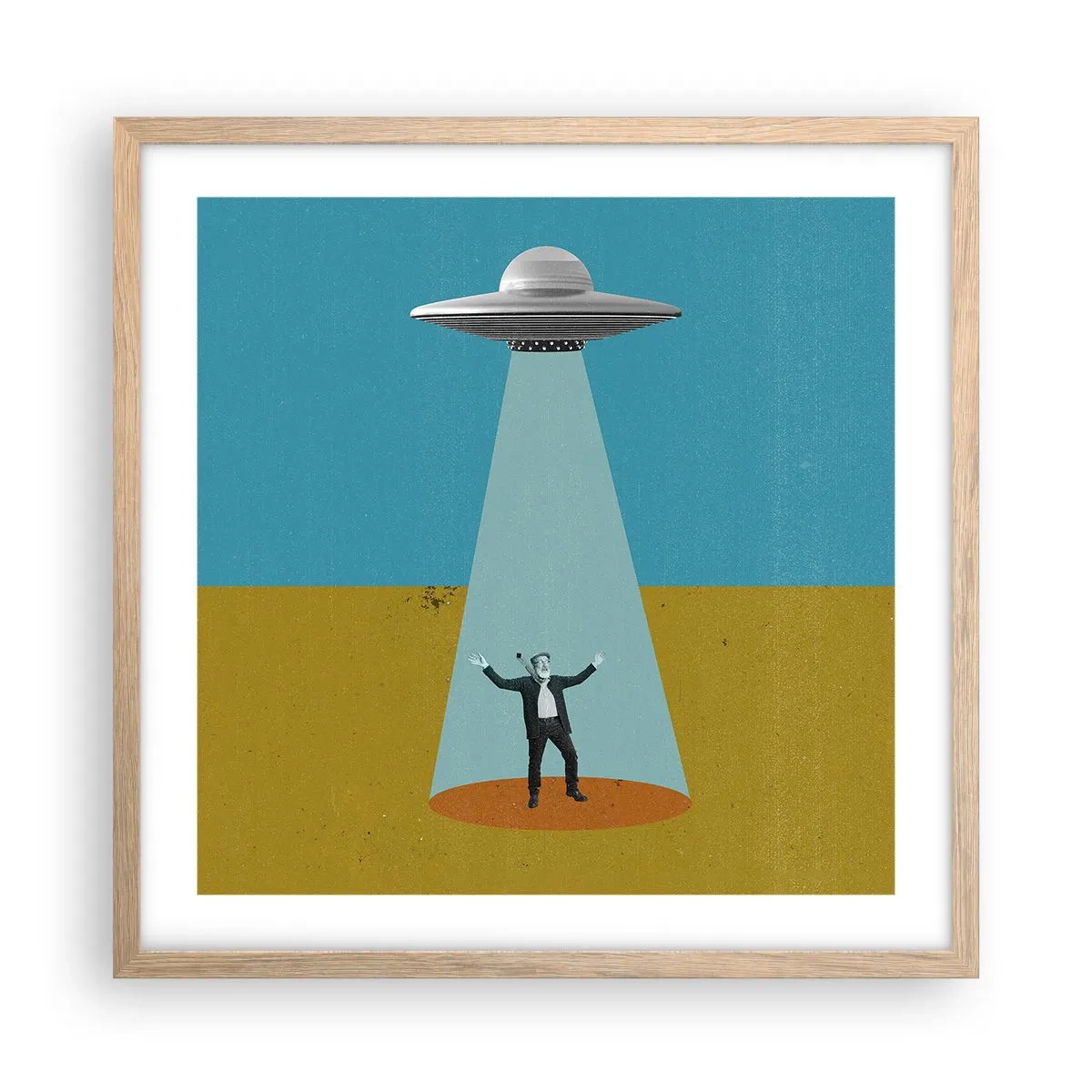 Plagát v ráme zo svetlého duba - Blízke stretnutie - 50x50 cm