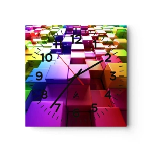 Nástenné hodiny - Op-artové spoločne v tíme - 30x30 cm