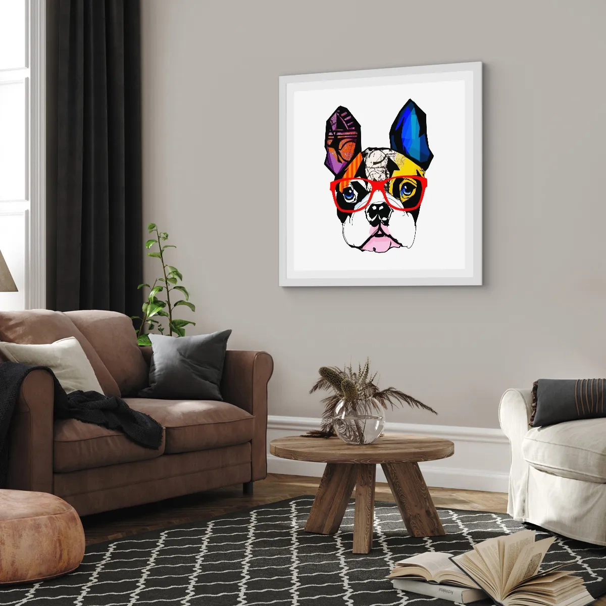 Plagát v bielom ráme - Intelektuál - 30x30 cm