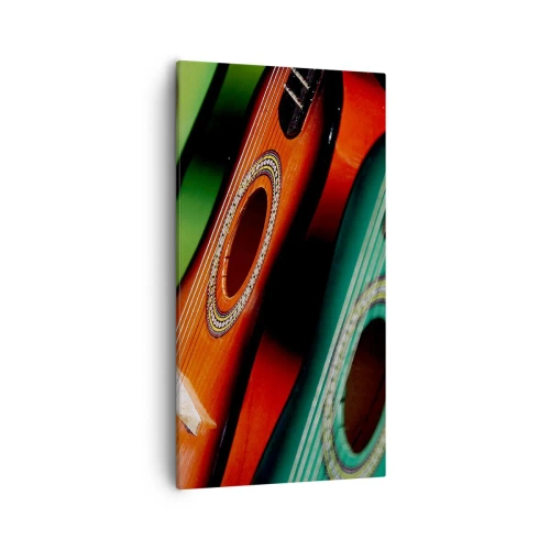 Obraz na plátne - Gitara má veľa farieb - 55x100 cm