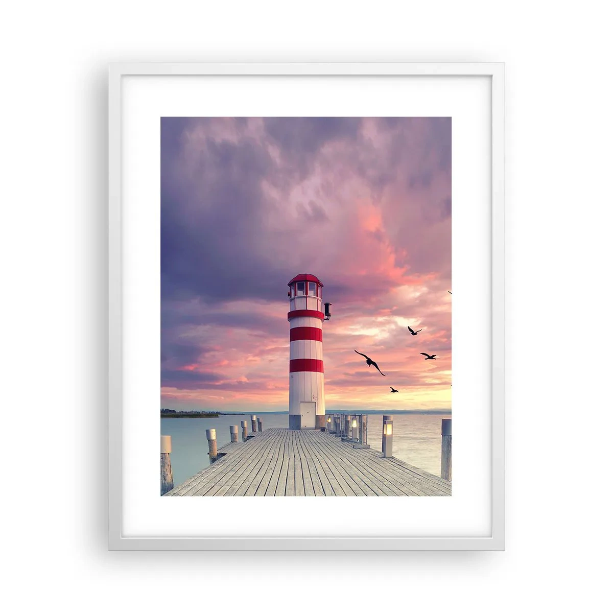 Plagát v bielom ráme - Čas ísť do prístavu - 40x50 cm