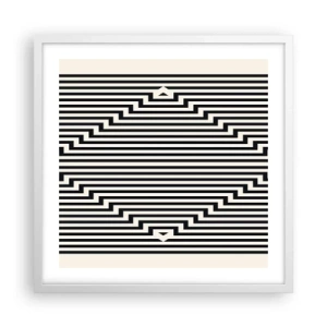 Plagát v bielom ráme - Geometrická ilúzia - 50x50 cm