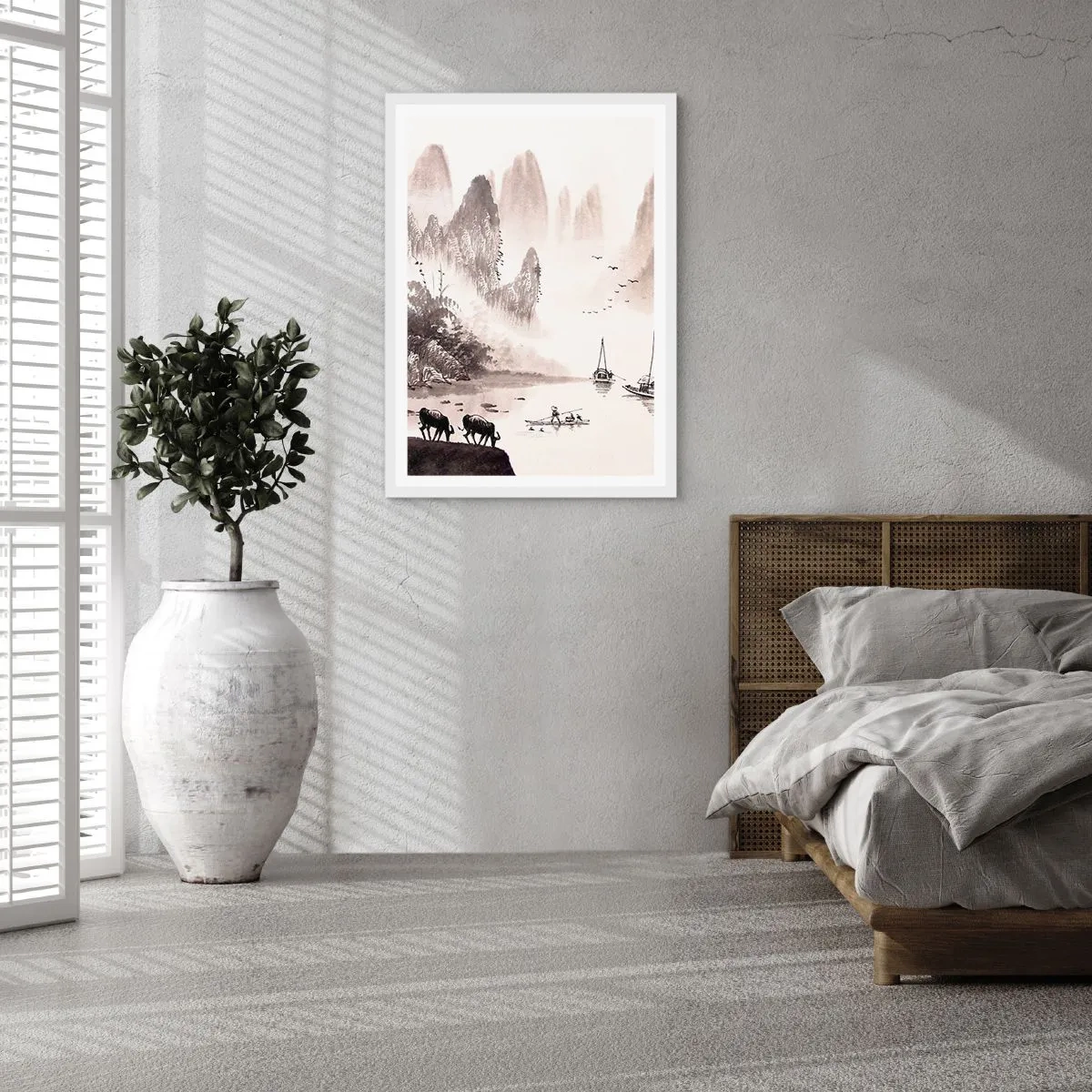 Plagát v bielom ráme - Exotická všednosť Východu - 70x100 cm