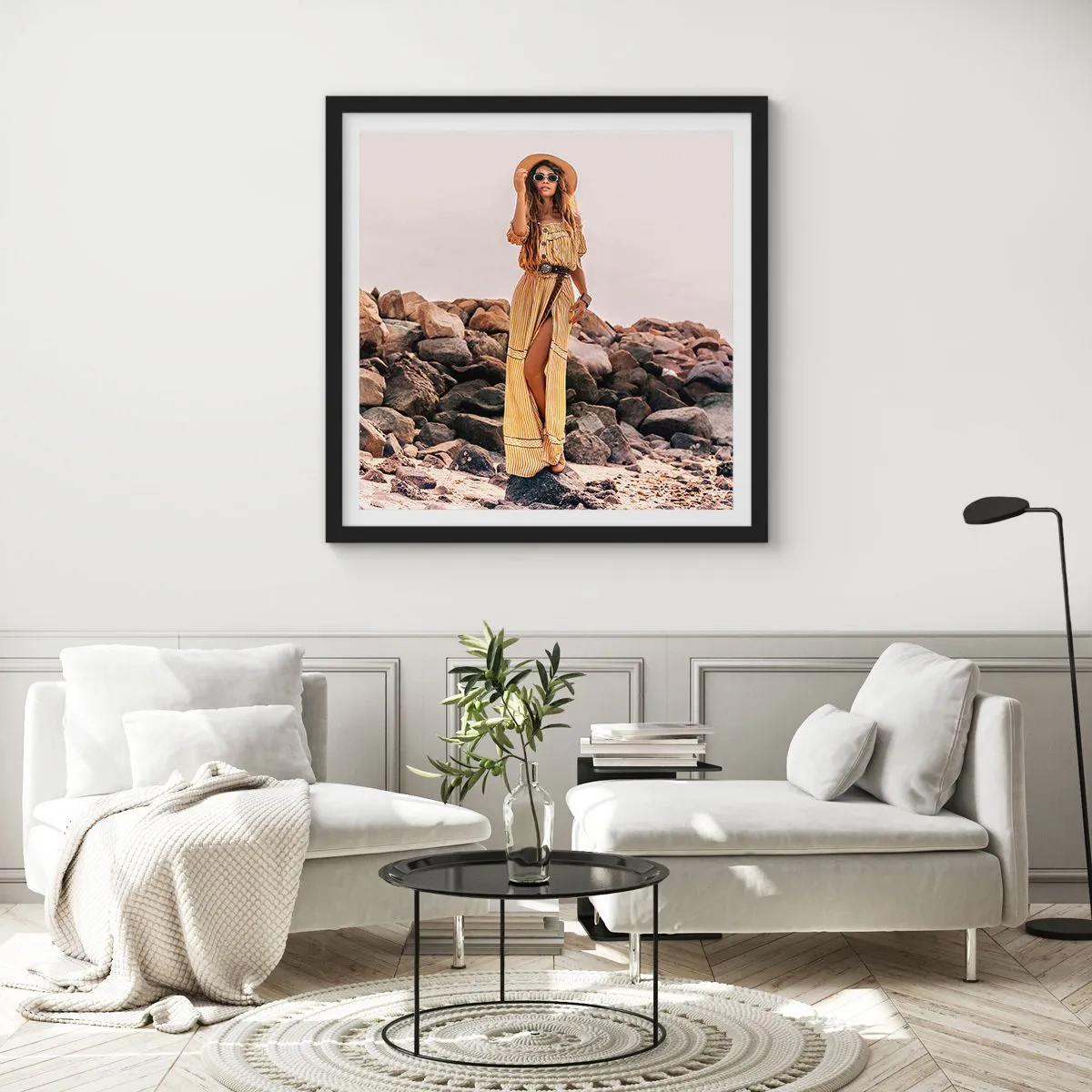 Plagát v čiernom ráme - Kúzlo kameňov - 50x50 cm