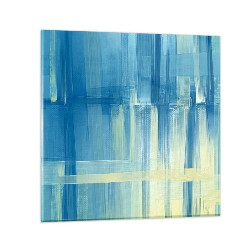 Obraz na skle - Kompozícia v tyrkyse - 70x70 cm