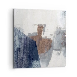 Obraz na plátne - Modro-hnedé tvary - 50x50 cm
