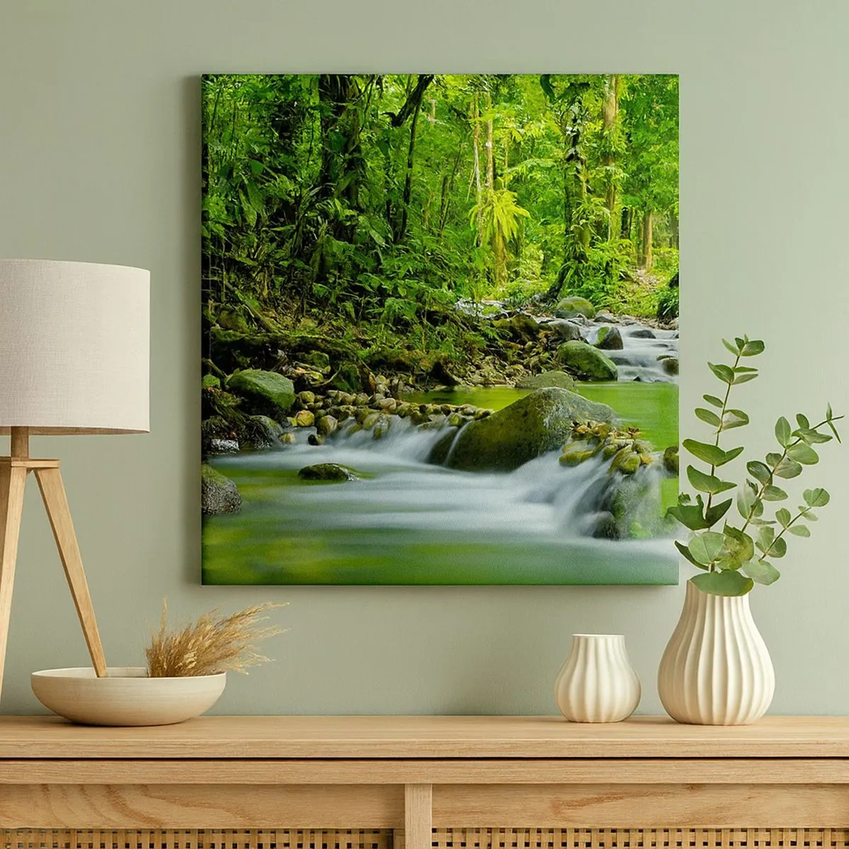 Obraz na plátne - Plávať morom zelene - 30x30 cm