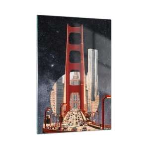 Obraz na skle - Vždy v centre - 50x70 cm