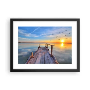 Plagát v čiernom ráme - Ísť pred seba smerom k slnku - 40x30 cm