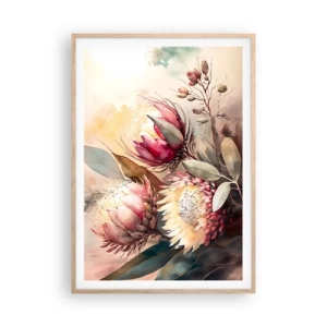 Plagát v ráme zo svetlého duba - Z profilu a en face - 70x100 cm