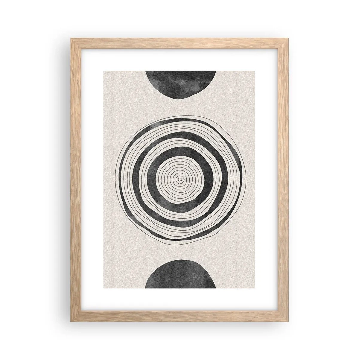 Plagát v ráme zo svetlého duba - Dôležité je to, čo je uprostred - 30x40 cm