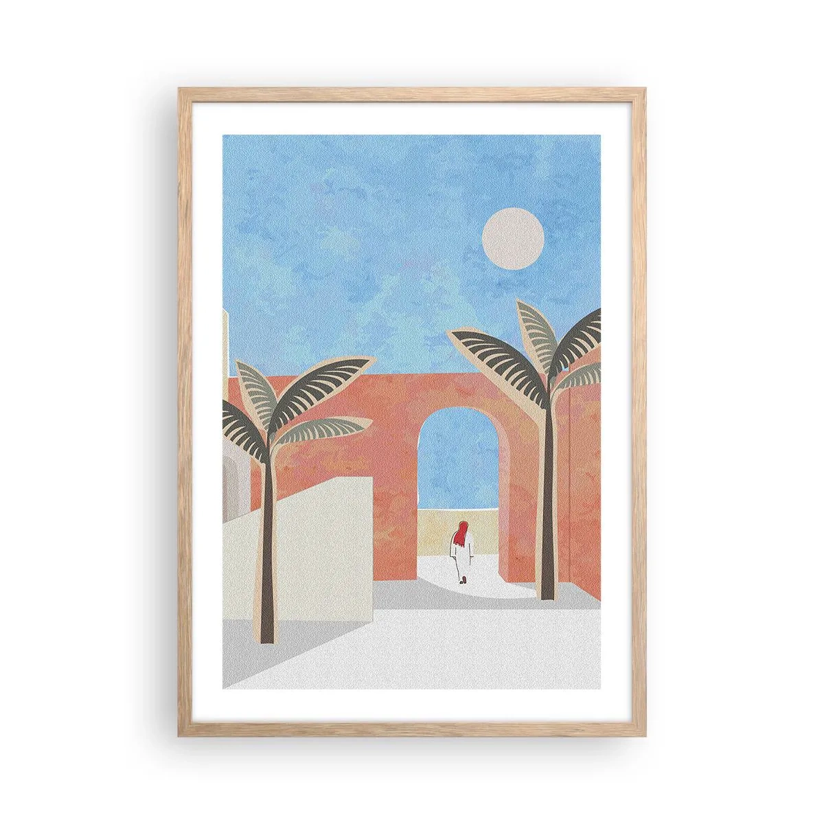 Plagát v ráme zo svetlého duba - Arabský deň - 50x70 cm
