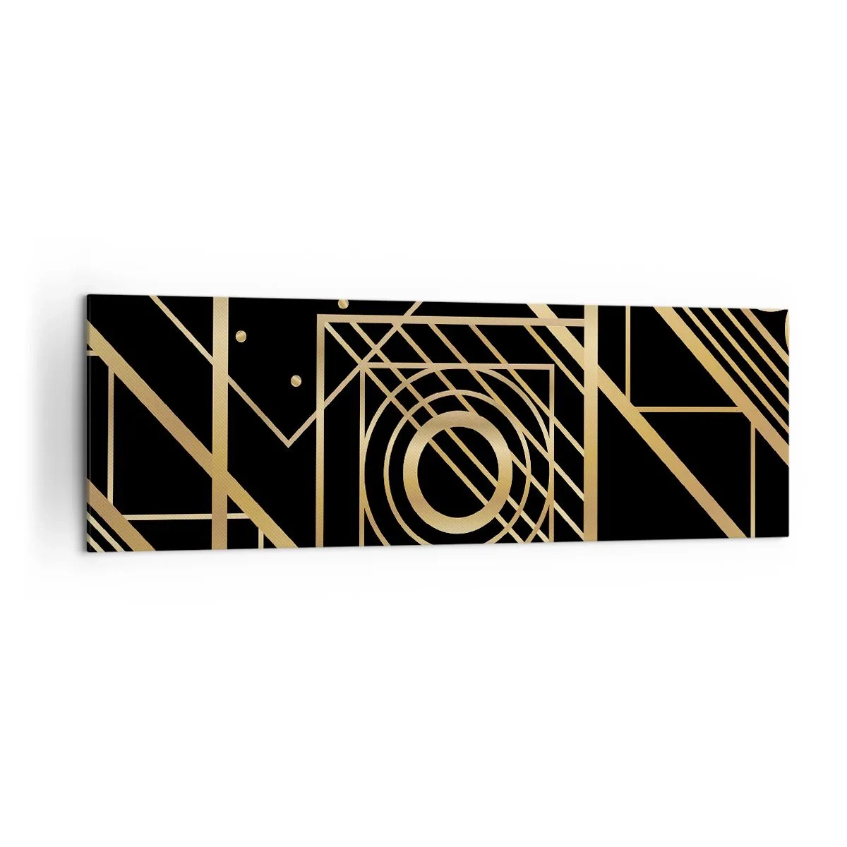 Obraz na plátne - Zlatá geometria - 160x50 cm