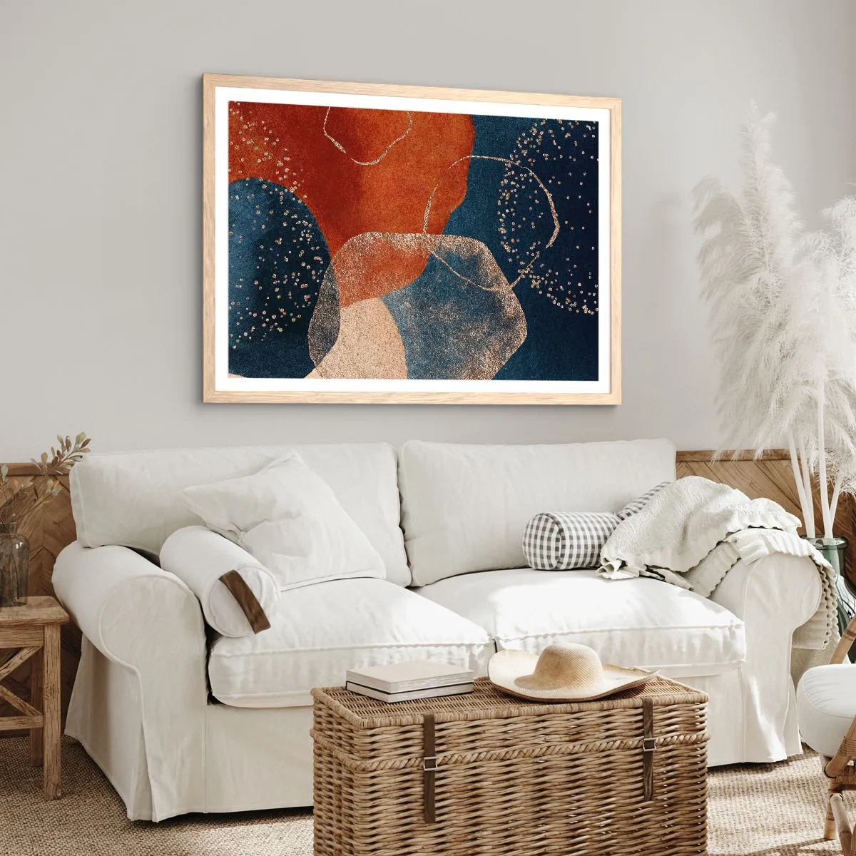 Plagát v ráme zo svetlého duba - Ľahkosť bytia - 40x30 cm