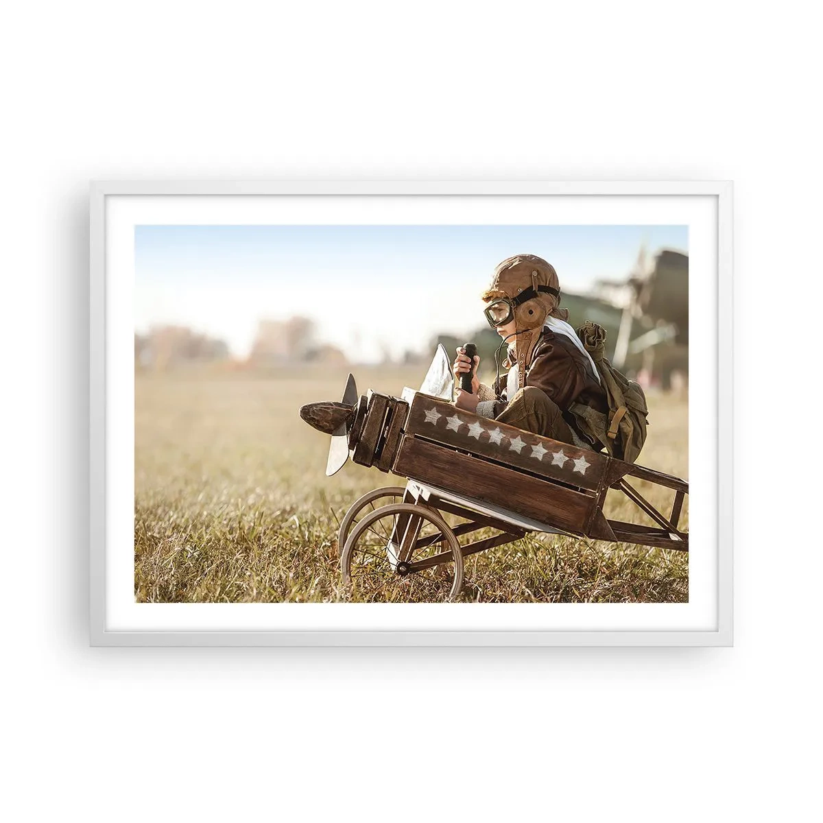 Plagát v bielom ráme - Štart do snov - 70x50 cm