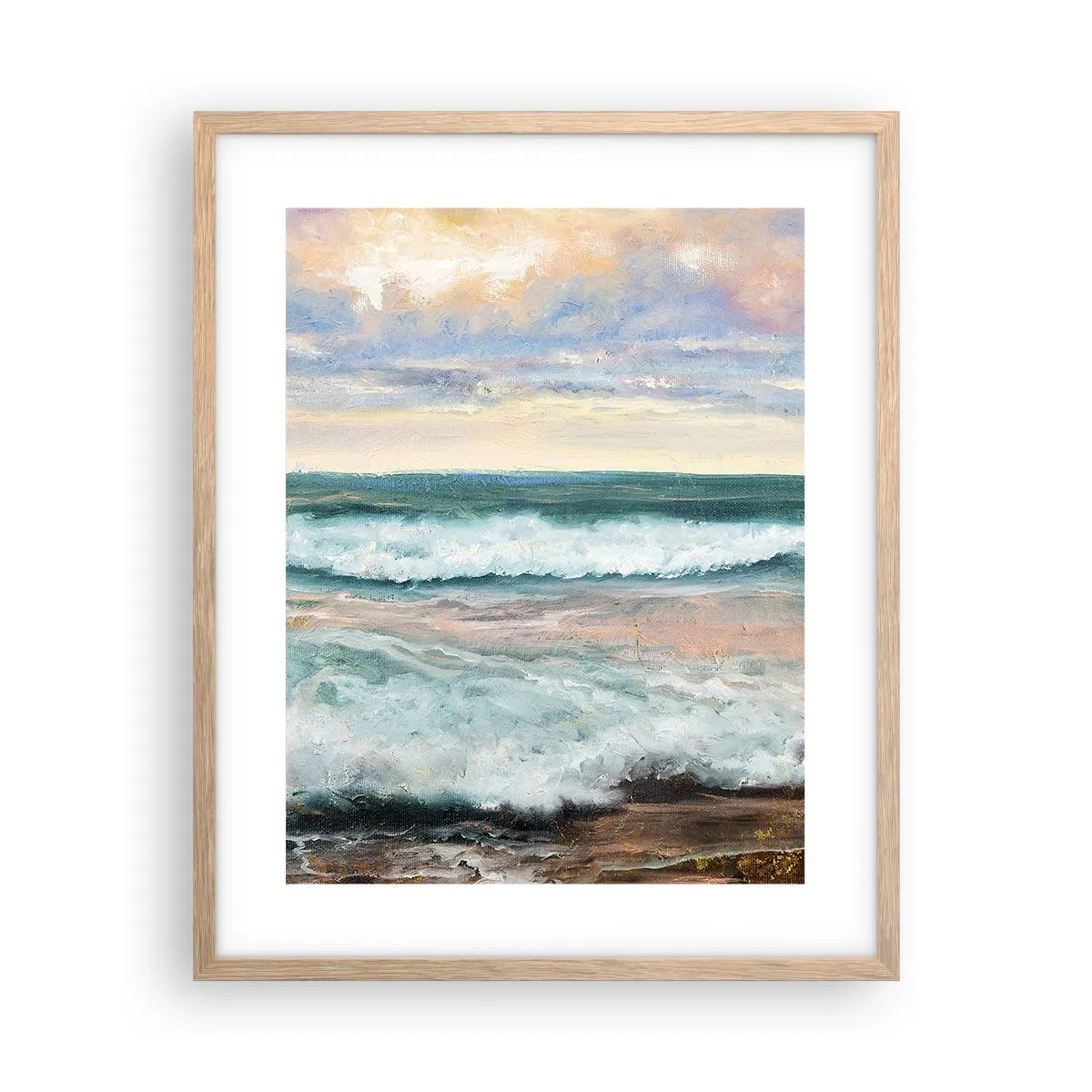 Plagát v ráme zo svetlého duba - Tu uhladíš dušu - 40x50 cm