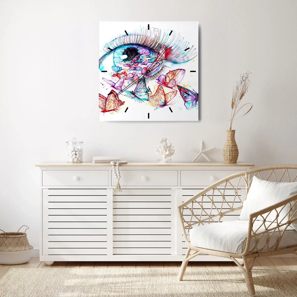 Nástenné hodiny - Rozprávkové kúzlo očí - 40x40 cm