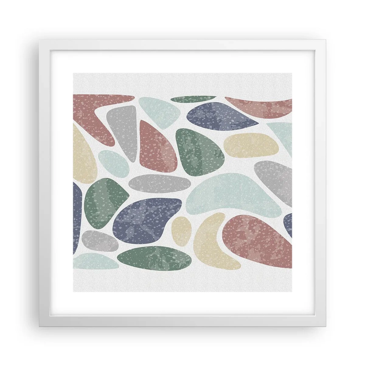 Plagát v bielom ráme - Mozaika práškových farieb - 40x40 cm