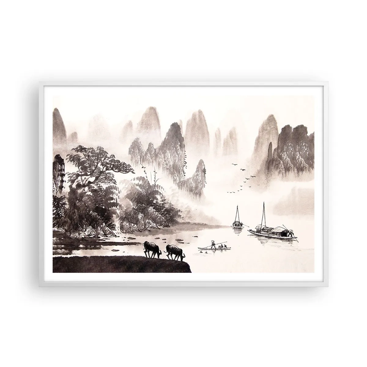 Plagát v bielom ráme - Exotická všednosť Východu - 100x70 cm