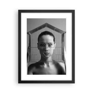 Plagát v čiernom ráme - Tak trochu surrealistický portrét - 30x40 cm