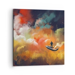 Obraz na plátne - Loďou cez galaxiu - 70x70 cm