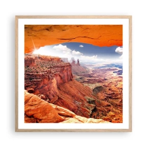 Plagát v ráme zo svetlého duba - Vytesané samotnou prírodou - 60x60 cm