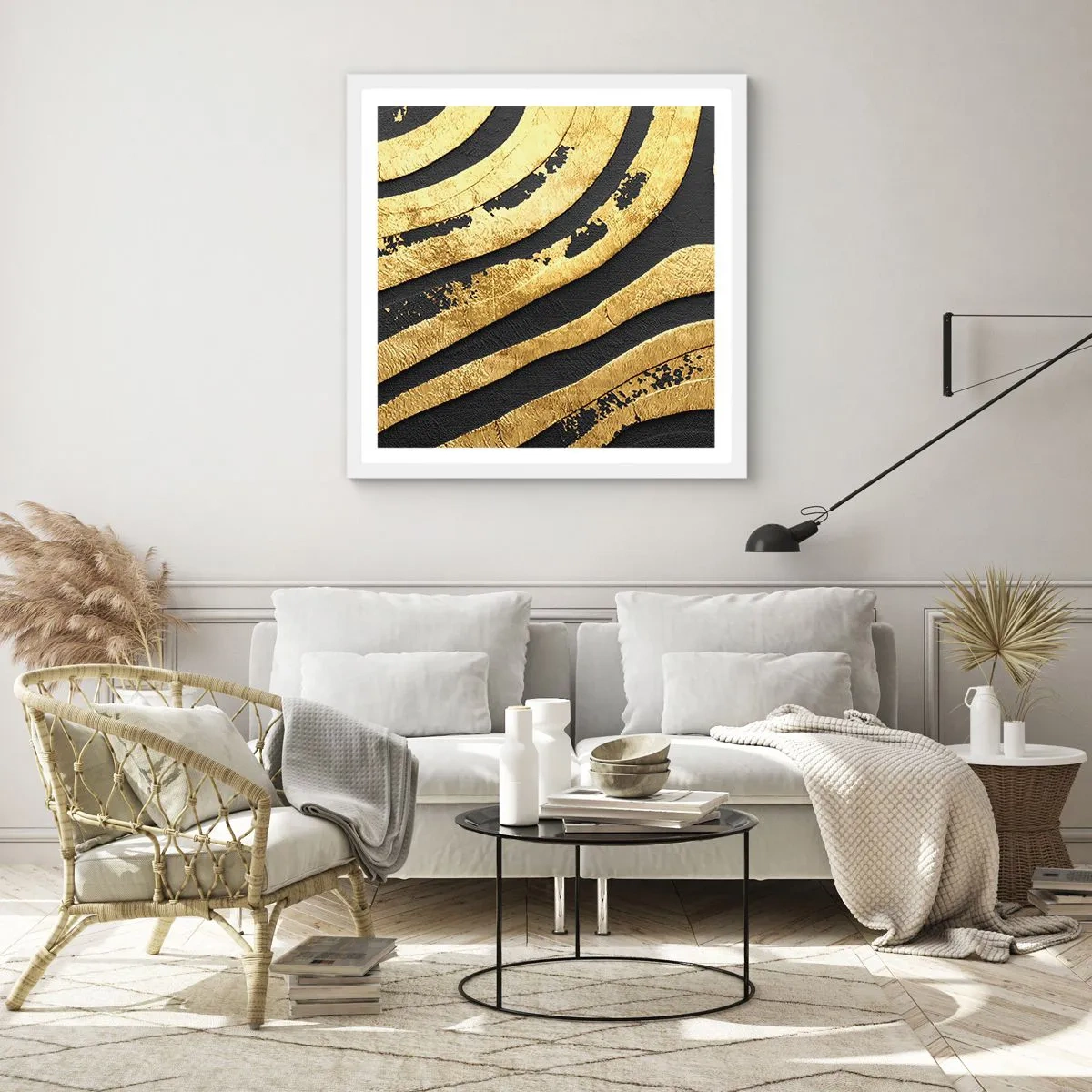 Plagát v bielom ráme - Všetko plynie - 60x60 cm