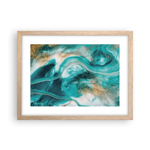 Plagát v ráme zo svetlého duba - Rieka zlata - 40x30 cm