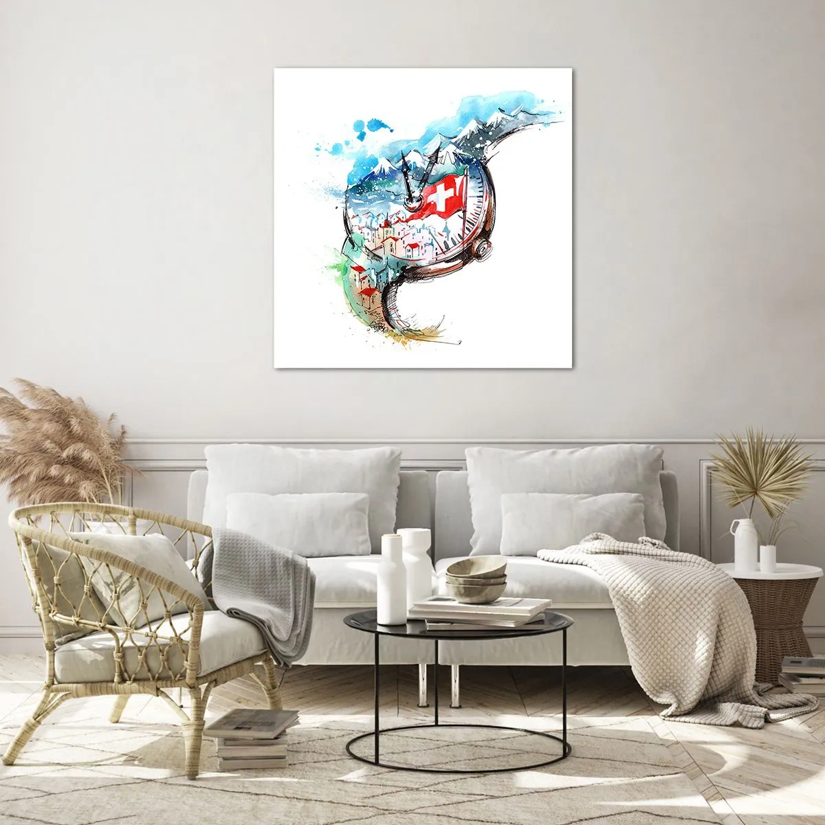 Obraz na skle - Duch Švajčiarska - 40x40 cm