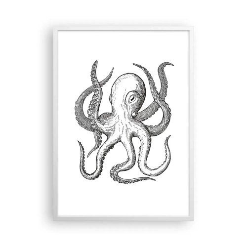 Plagát v bielom ráme - Tancujúca s vlnami - 50x70 cm