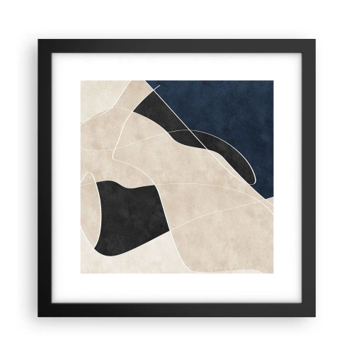Plagát v čiernom ráme - Abstraktná kompozícia – kontrast farieb - 30x30 cm