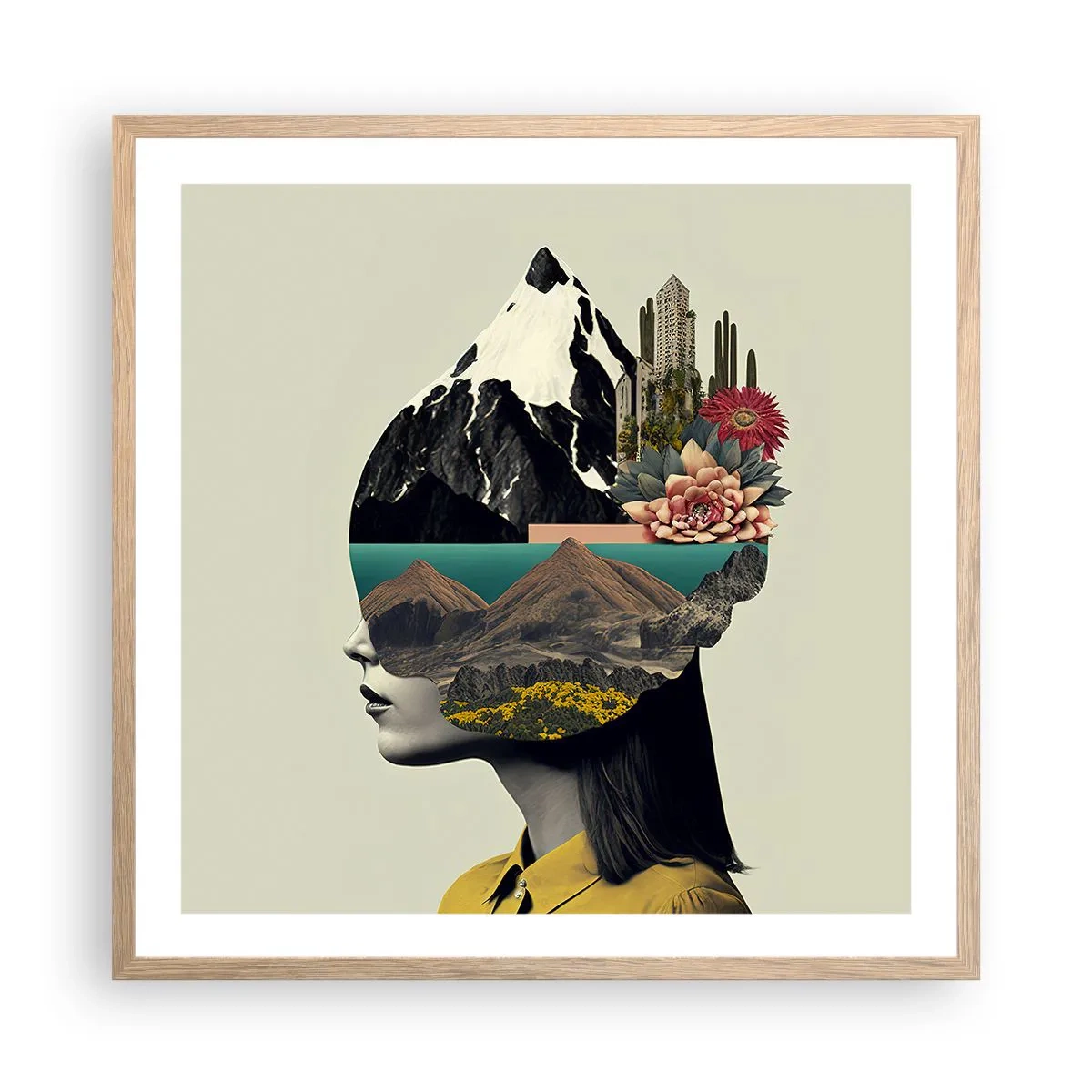 Plagát v ráme zo svetlého duba - Žena – vždy tajomstvo - 60x60 cm