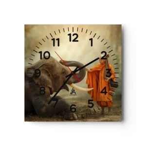 Nástenné hodiny - Stretnutie na cestách - 40x40 cm