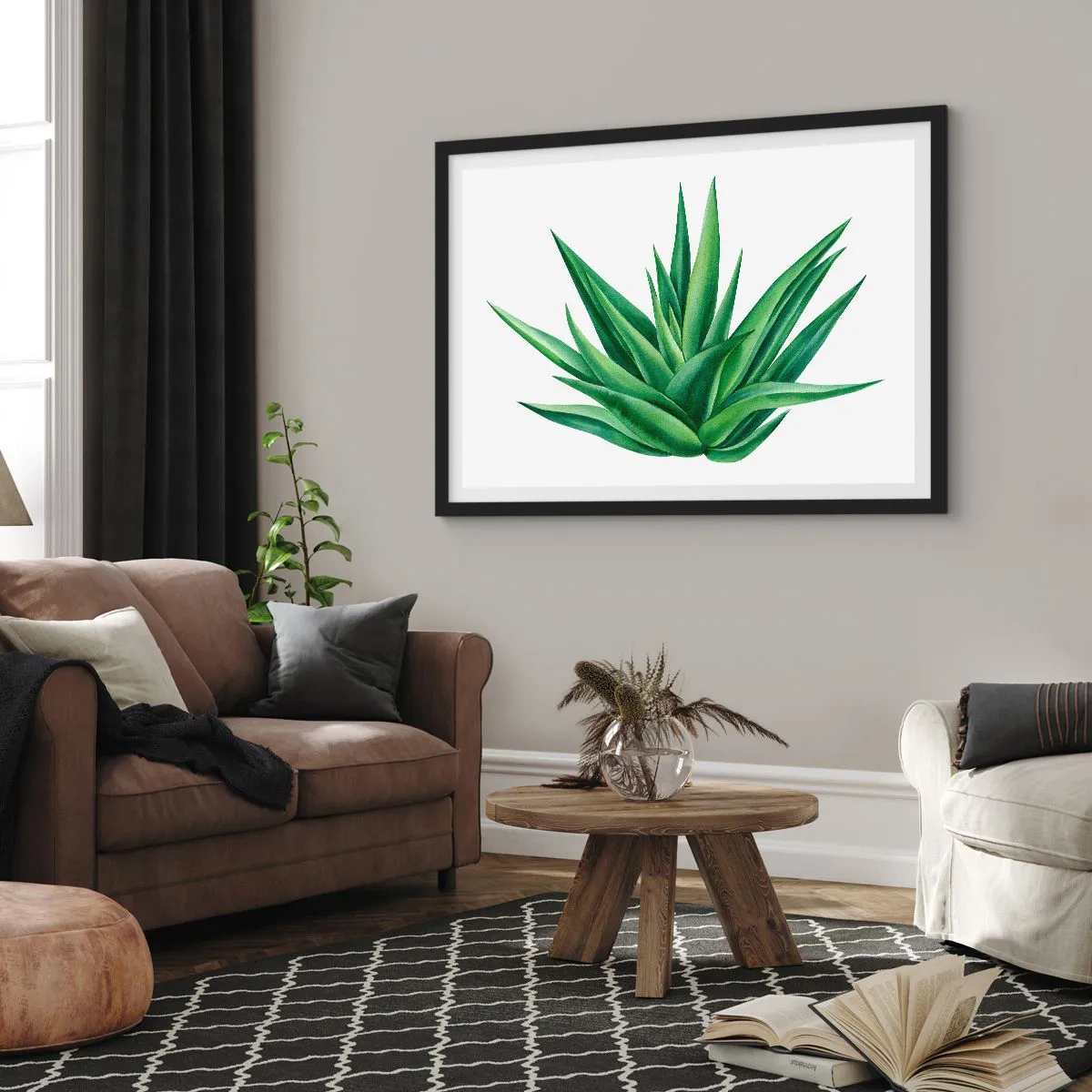 Plagát v čiernom ráme - Zelená – sila – život - 100x70 cm