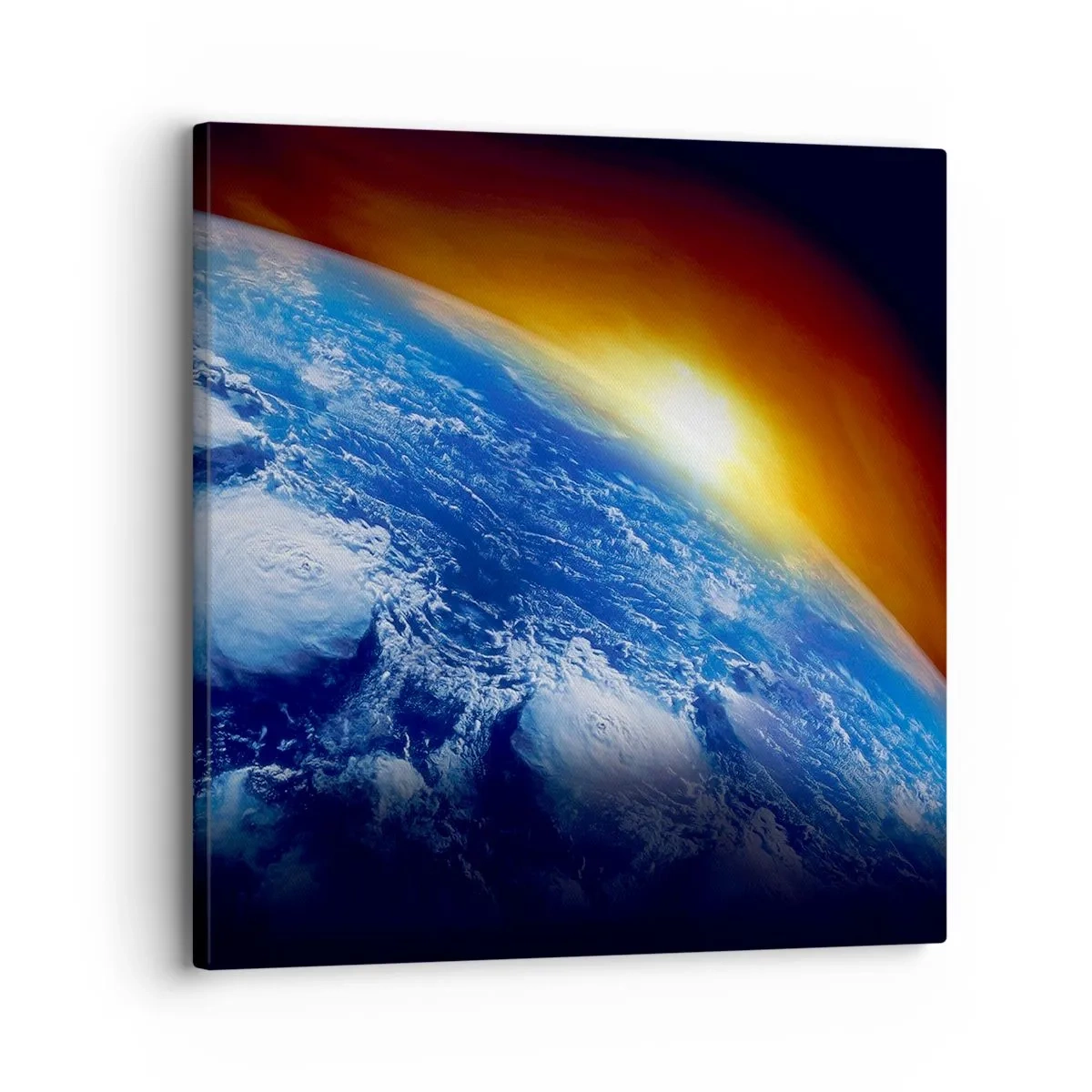 Obraz na plátne - Východ slnka nad modrou planétou - 30x30 cm