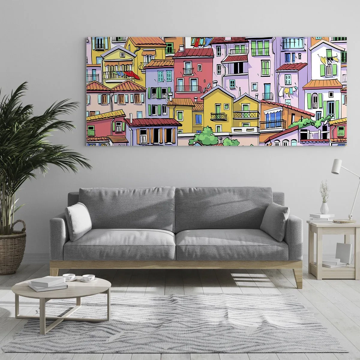 Obraz na skle - Veselé mesto - 100x40 cm