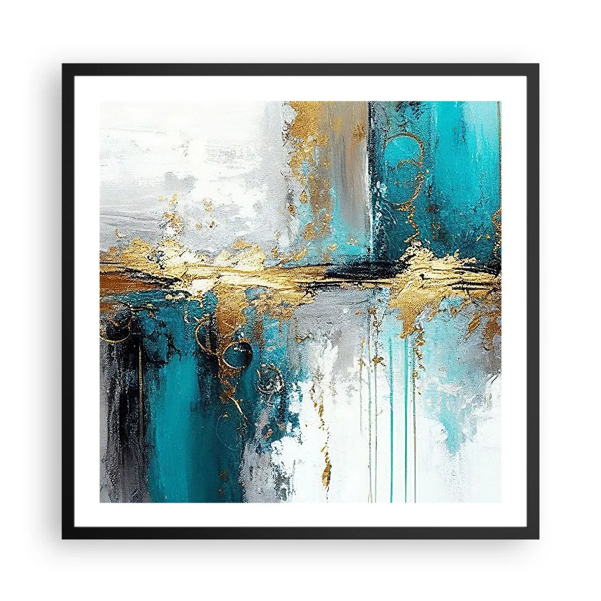 Plagát v čiernom ráme - Všetko plynie - 60x60 cm