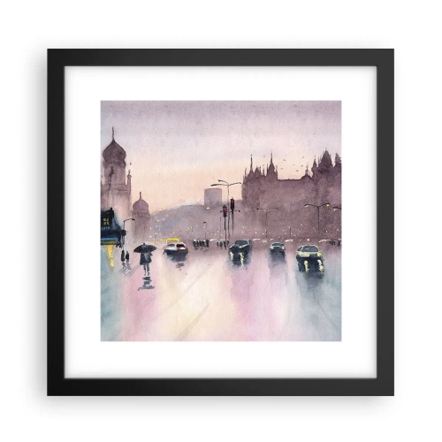 Plagát v čiernom ráme - V daždivom opare - 30x30 cm