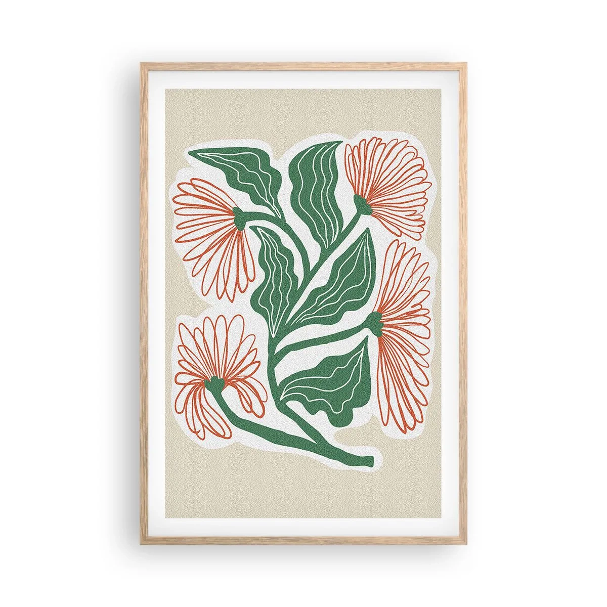 Plagát v ráme zo svetlého duba - Ľudové aj moderné - 61x91 cm