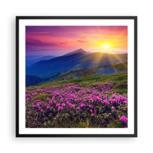 Plagát v čiernom ráme - …A okolo vonia kosodrevina a voňajú byliny - 60x60 cm