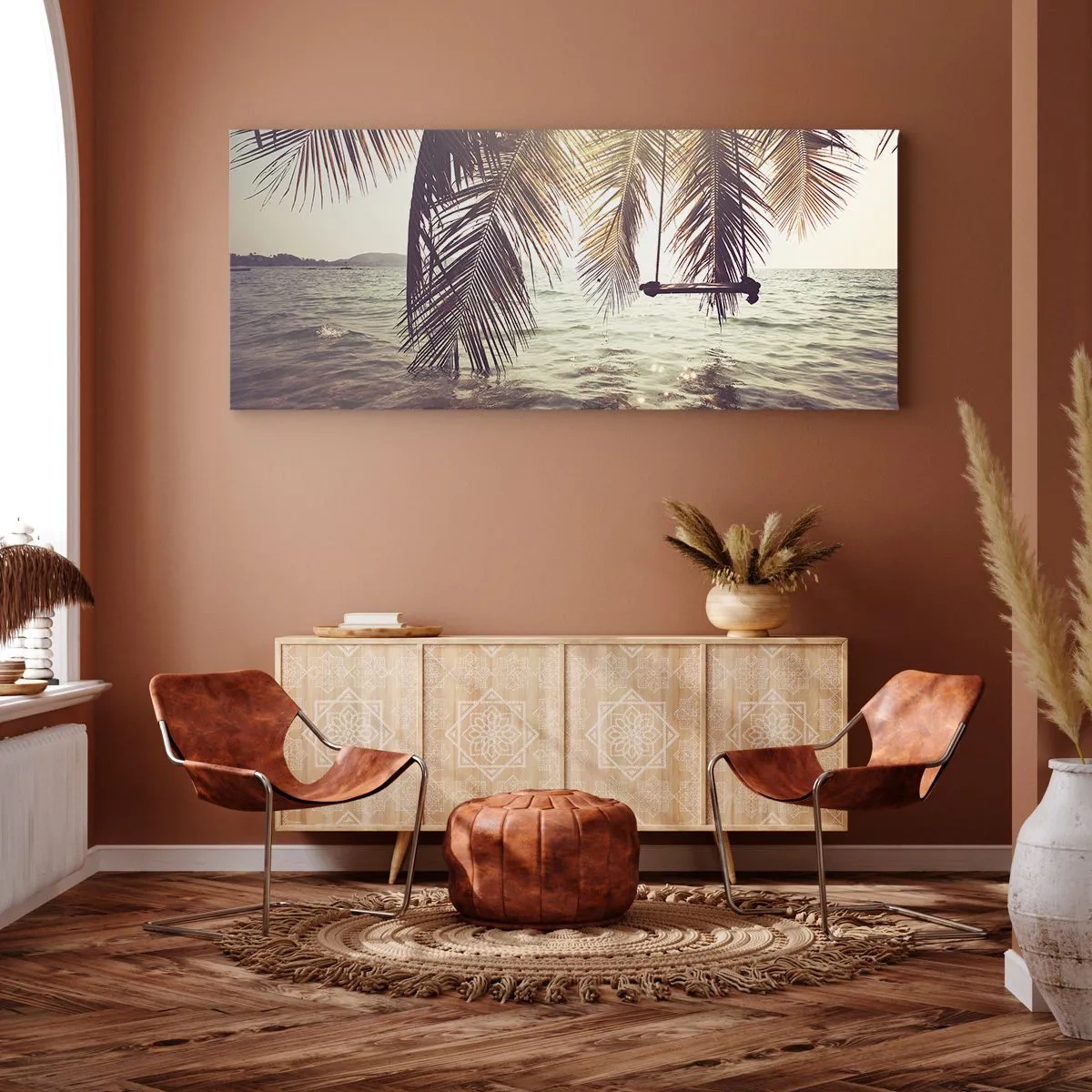 Obraz na plátne - Hojdať sa ľubovoľne v oblakoch - 100x40 cm