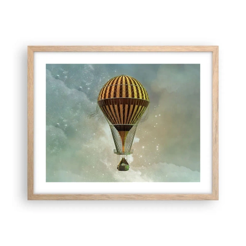 Plagát v ráme zo svetlého duba - Priekopnícke lety - 50x40 cm