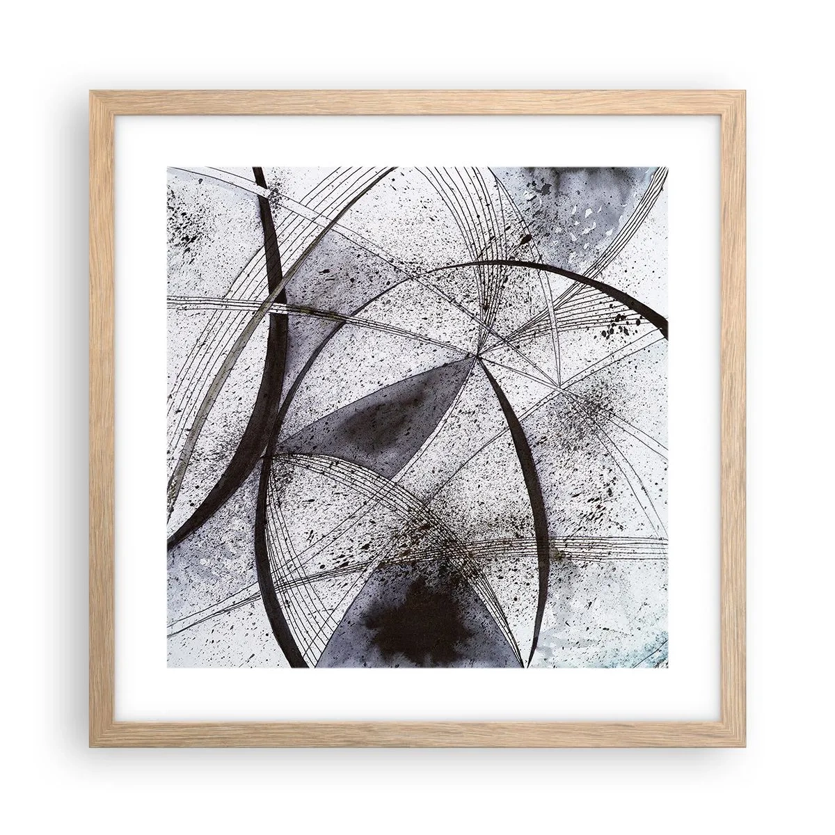 Plagát v ráme zo svetlého duba - Futuristická fantázia - 40x40 cm