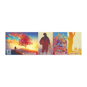 Vzorka fototapety Premium Canvas - Pútnik pri cieli - Krajina, Strom, Tulák - 100x30 cm