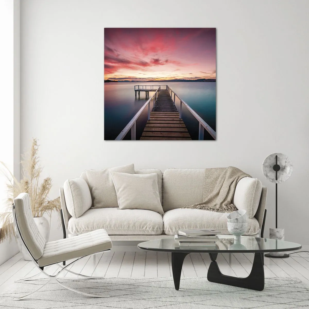 Obraz na skle - Jemný plameň večera - 70x70 cm