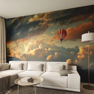 Fototapeta Premium Sand - Letím, lebo chcem - Abstrakcia, Let balónom, hory - 100x70 cm