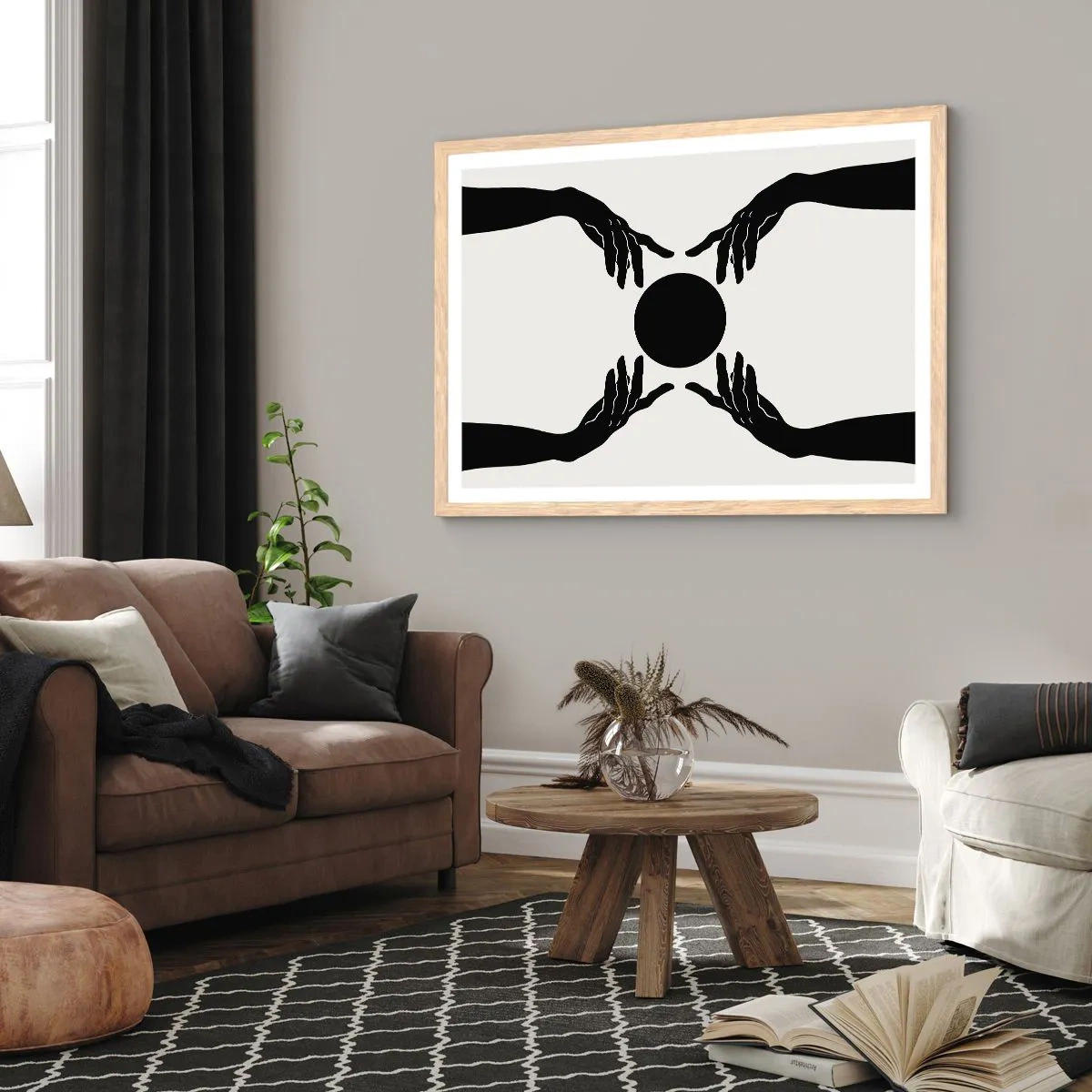 Plagát v ráme zo svetlého duba - Tajné znamenie - 100x70 cm