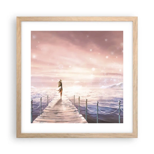 Plagát v ráme zo svetlého duba - Vo svetle sna - 40x40 cm