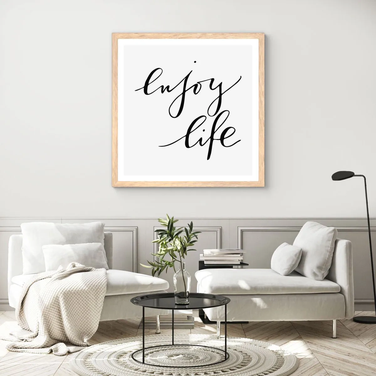 Plagát v ráme zo svetlého duba - Niet čo dodať… - 50x50 cm