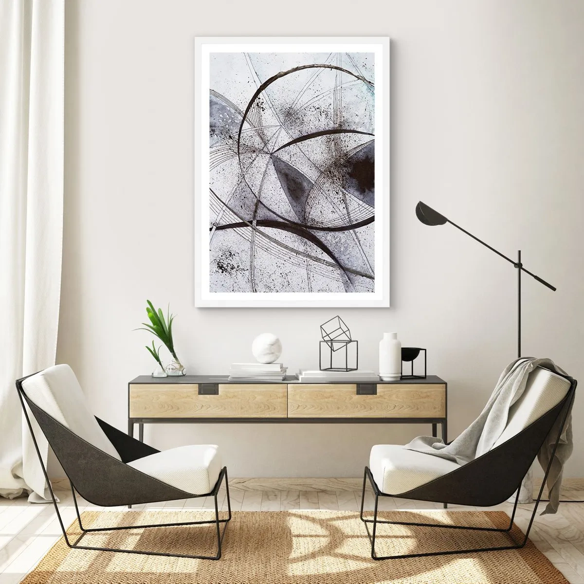 Plagát v bielom ráme - Futuristická fantázia - 40x50 cm